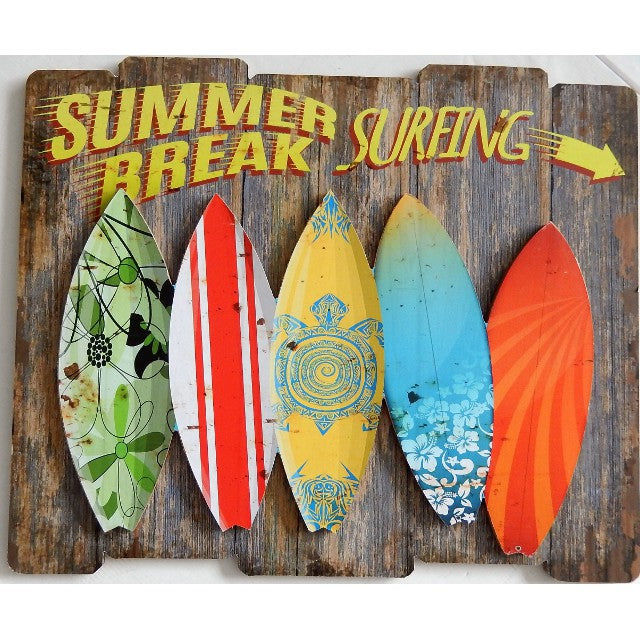 Summer Break Surfing Wall Art 59cm