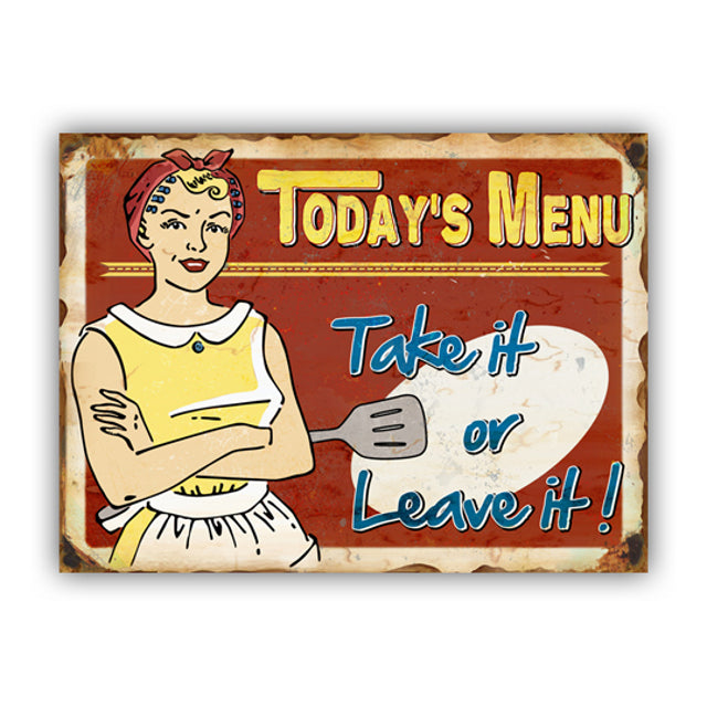 Todays Menu Wall Art 40cm