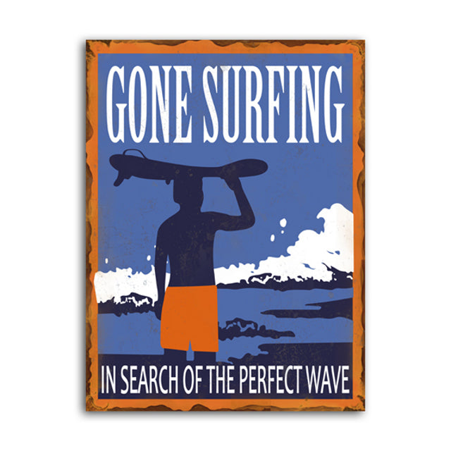 Gone Surfing Wall Art 40cm