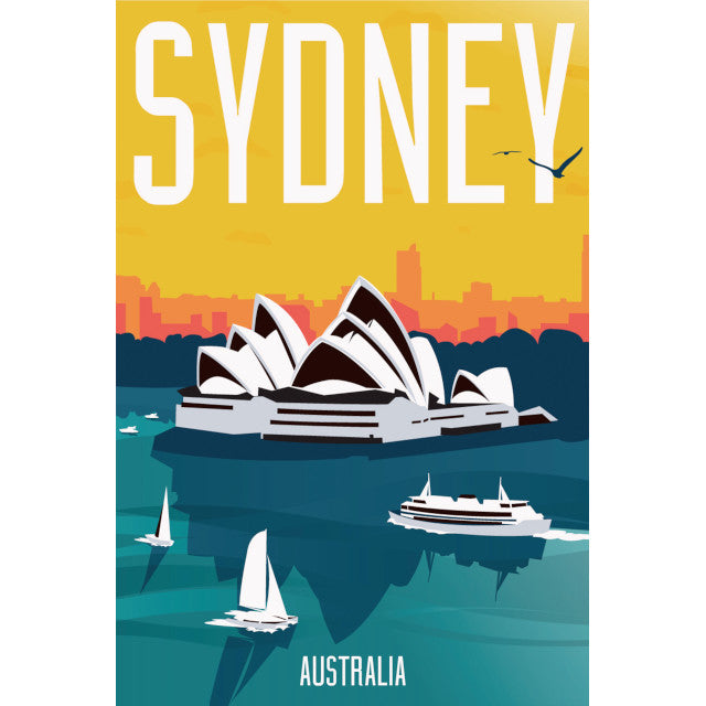Yellow Sydney Wall Art 20x30cm