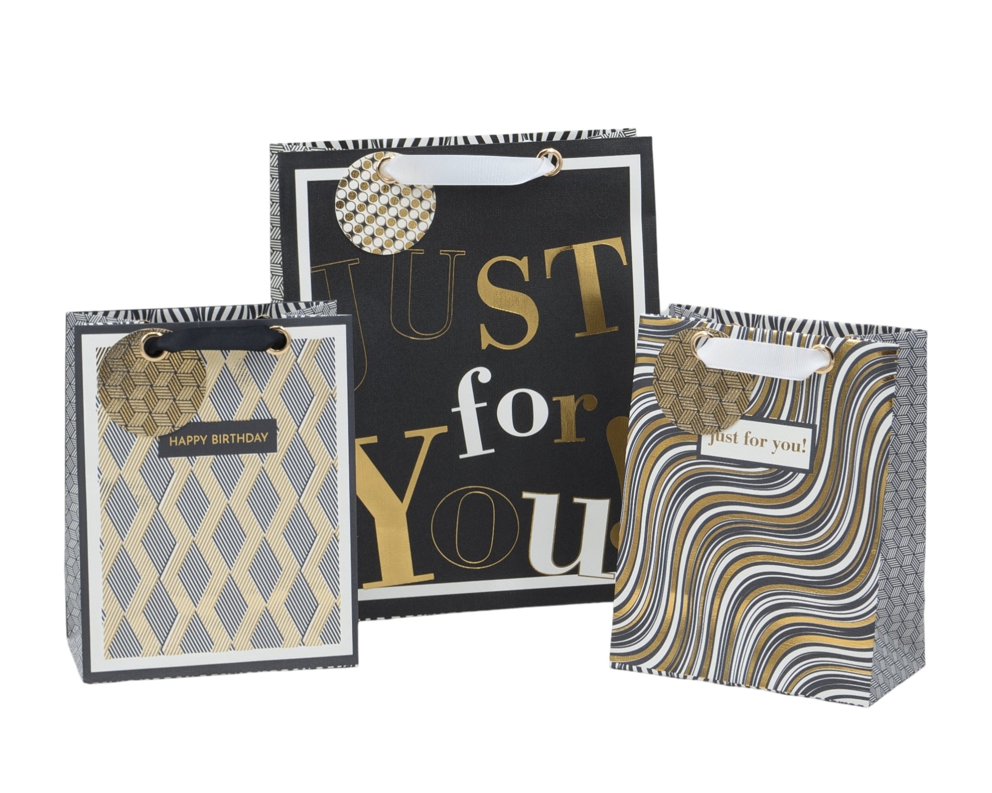 bulk 24 Xlarge Golden Glam Gift Bag Assort 42cm