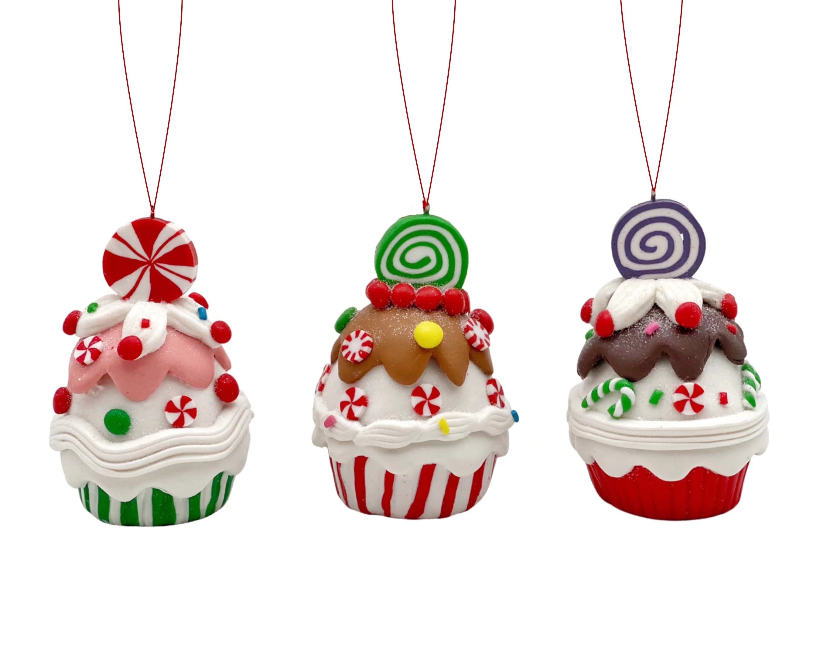 bulk 24 Xmas Candy Cupcakes Hanging Assorted