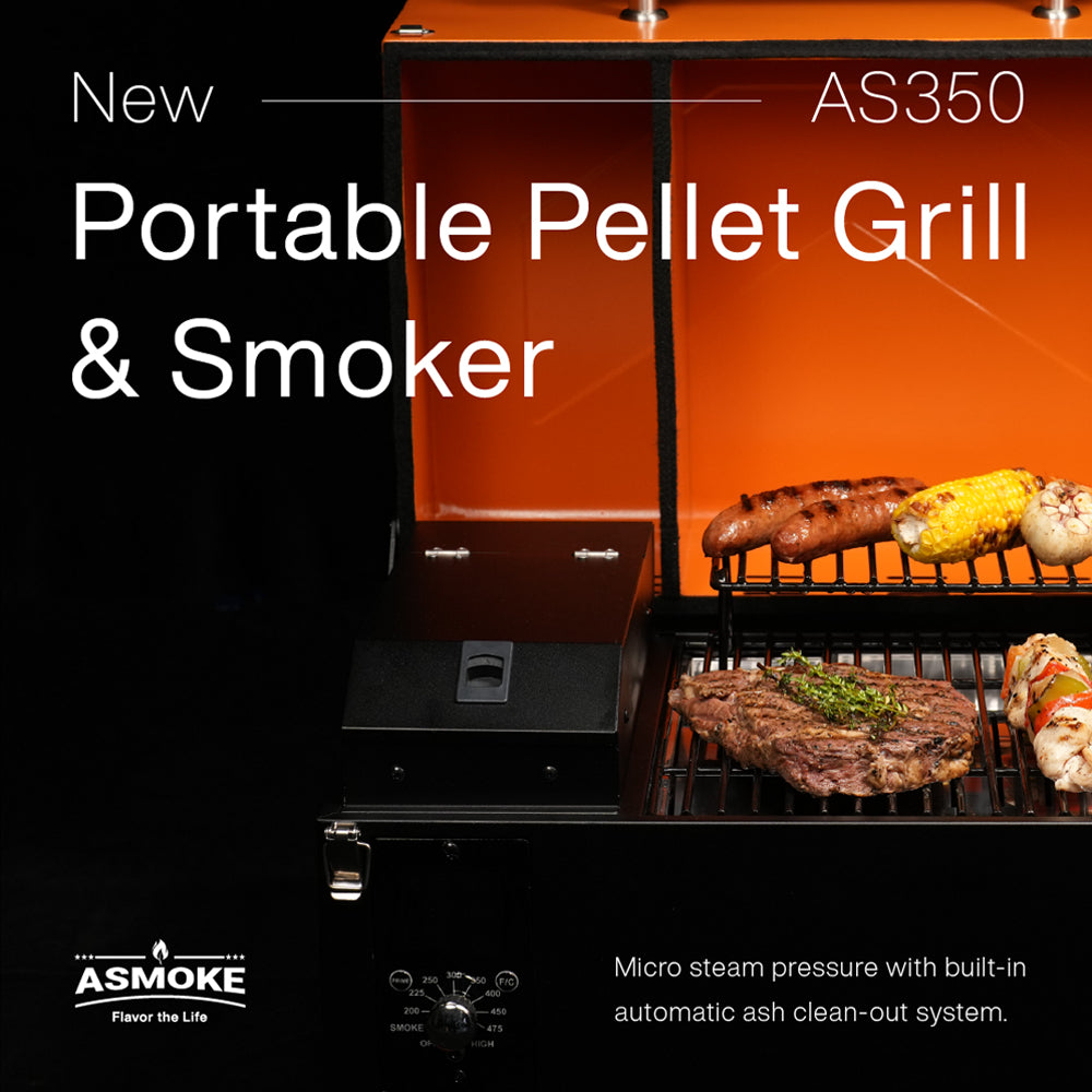 Asmoke AS350 Portable Wood Pellet Grill - Apple Red 12