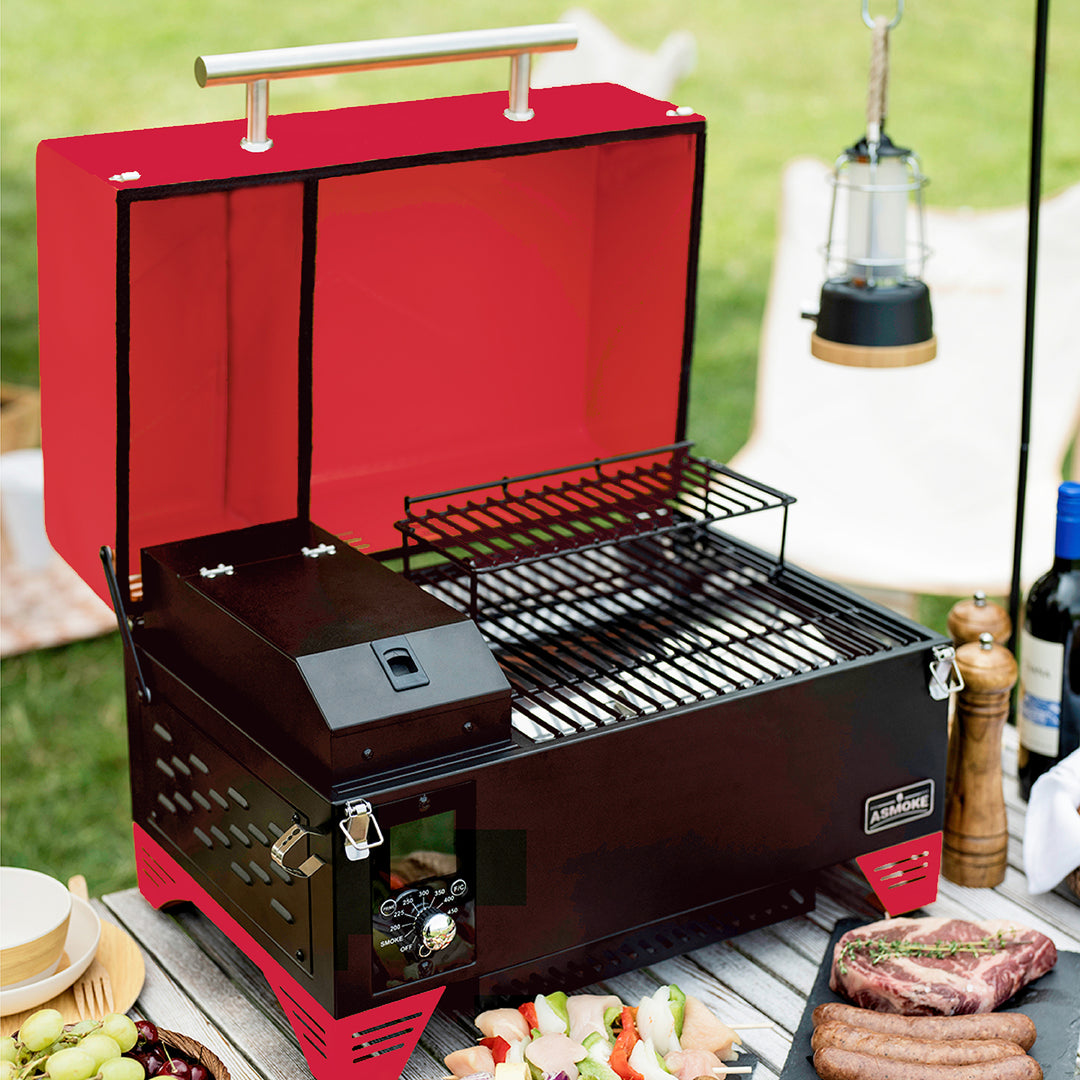 Asmoke AS350 Portable Wood Pellet Grill - Apple Red 13
