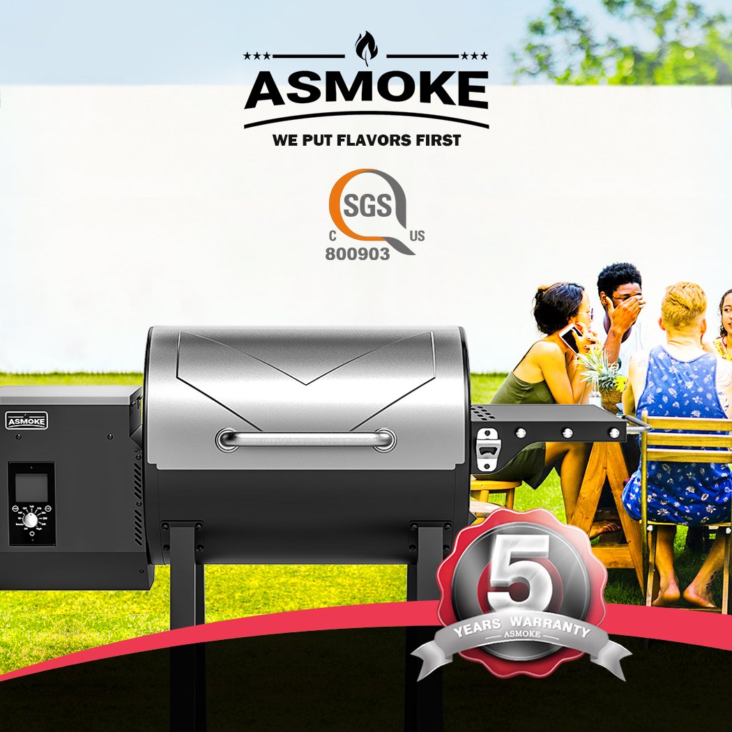 Asmoke AS500N-2 WOOD PELLET GRILL SILVER 7