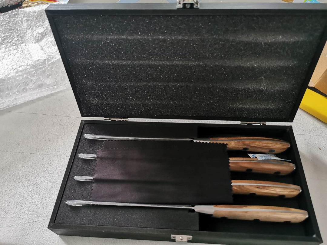 ASMOKE STEAK KNIFE SET OF 4,PAKKAWOOD HANDLE 5