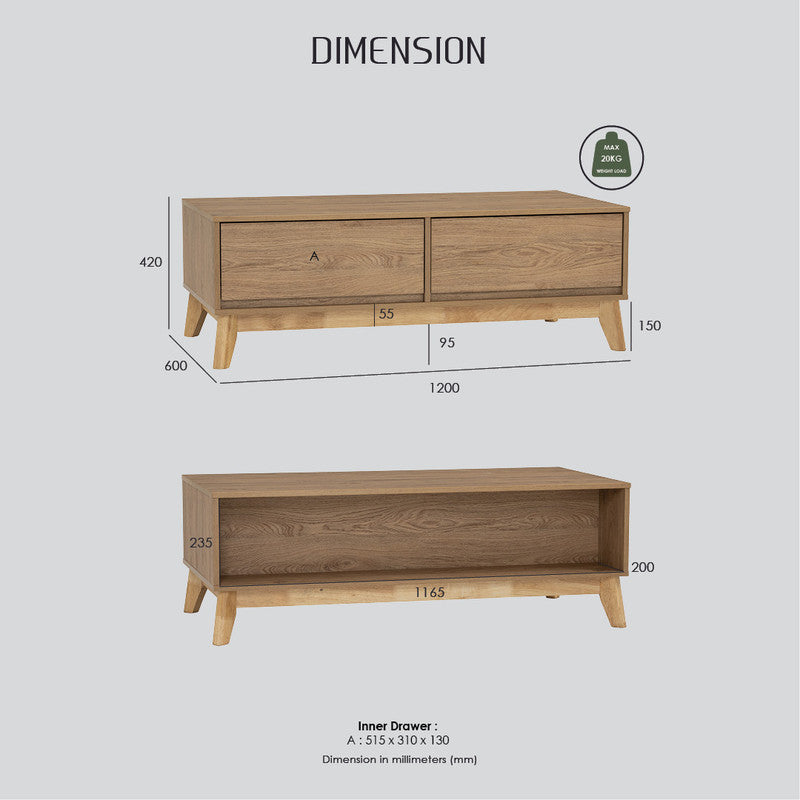 Hirado Coffee Table - Cocoa 9