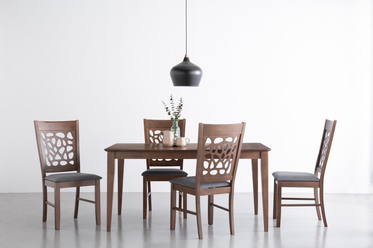 ALLEGRO Dining Table + 6x ASBEL Dining Chair - 7 Piece Dining Set - Cocoa 3