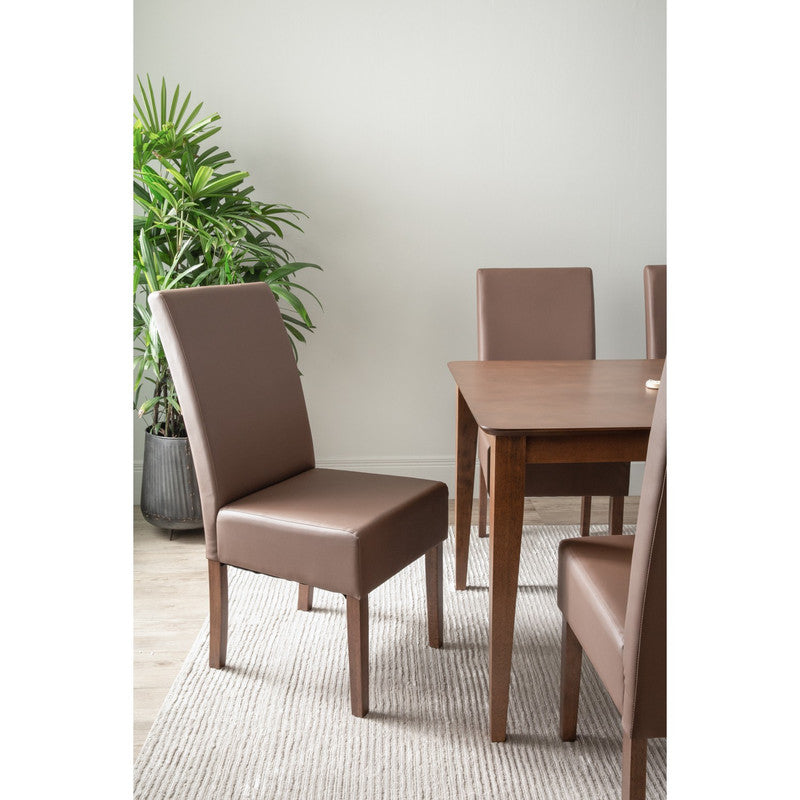 ALLEGRO Dining Table + 6x MESI Dining Chair - 7 Piece Dining Set - Cocoa 3