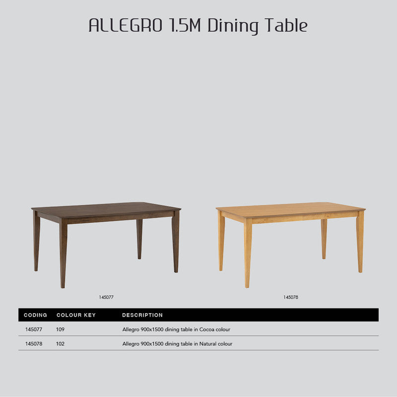 Allergo Dining Table 150cm Timber Dining Table - Natural 9