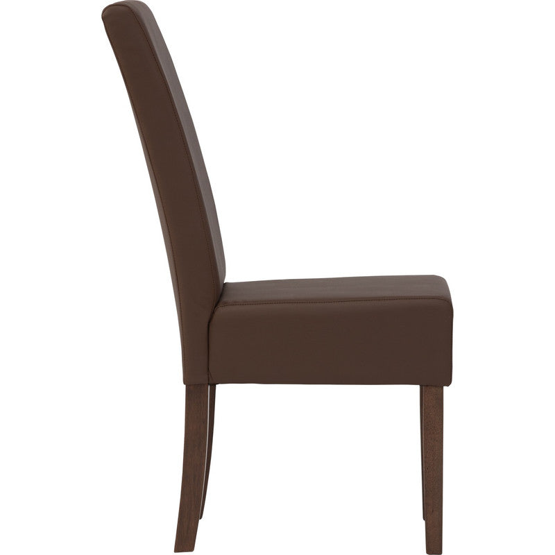 Mesi Dining Chair x2  - Cocoa Legs Mocha Colour Vinyl Upholstery 3