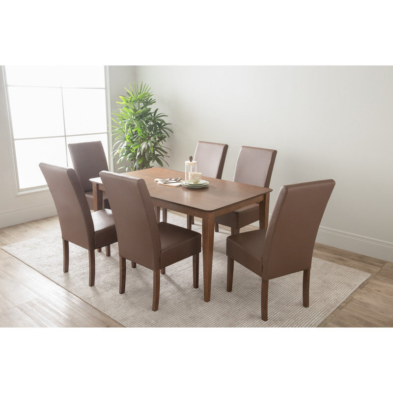 Mesi Dining Chair x2  - Cocoa Legs Mocha Colour Vinyl Upholstery 6