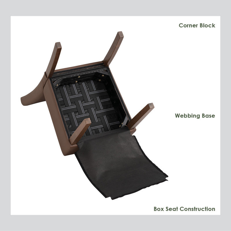 Mesi Dining Chair x2  - Cocoa Legs Mocha Colour Vinyl Upholstery 9