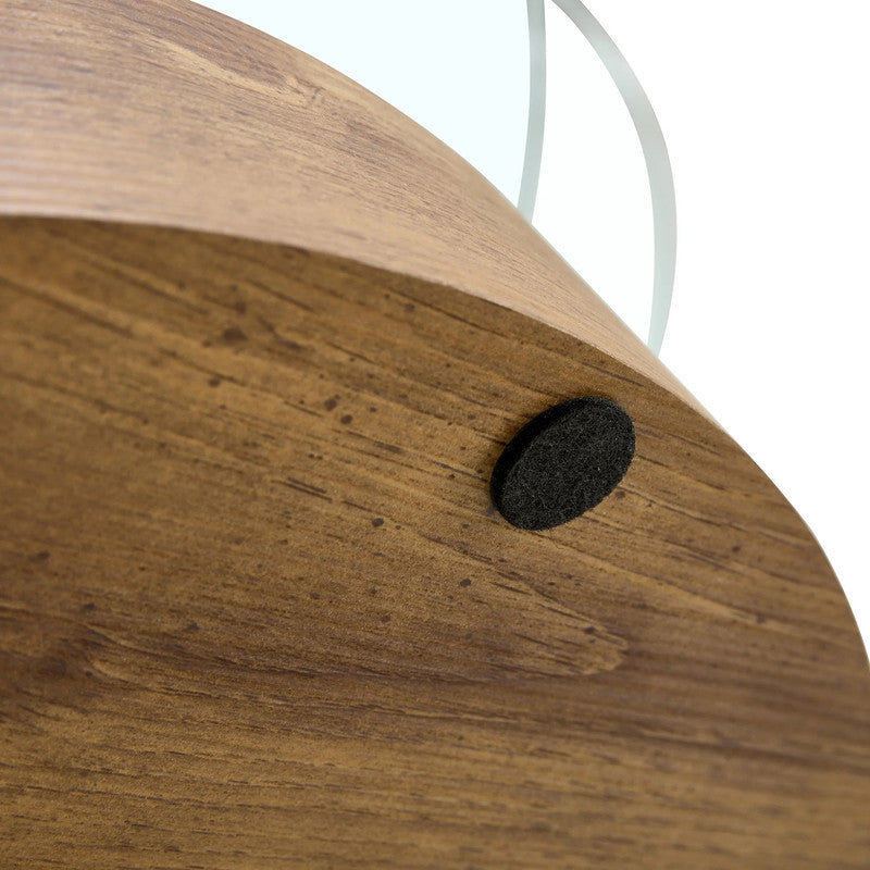 'MINORI' Double Layer Clear Tempered Glass Dark Wood Grain Coffee Table 6