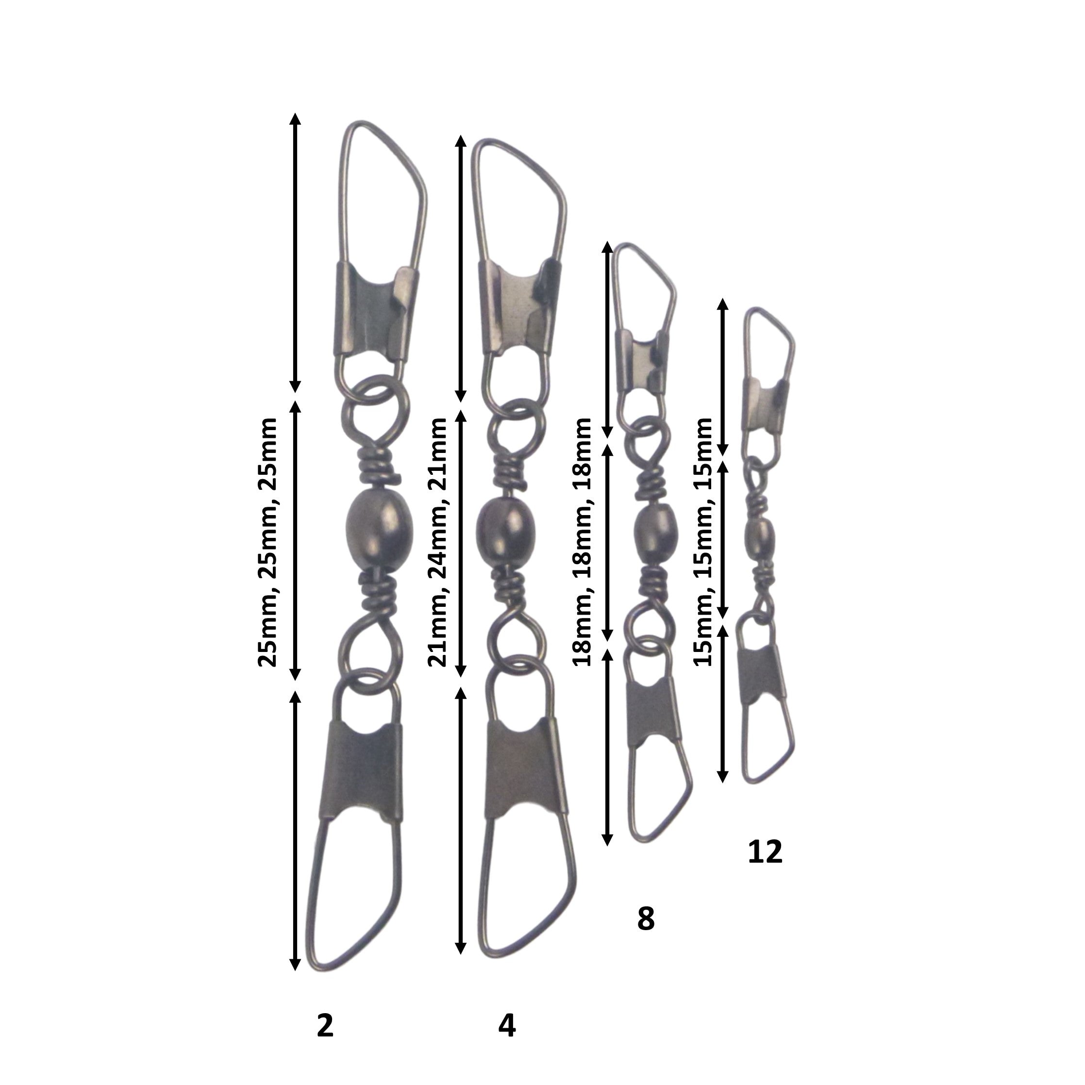 Swimerz Double Snap Barrel Swivels, Size 12, 20 pack