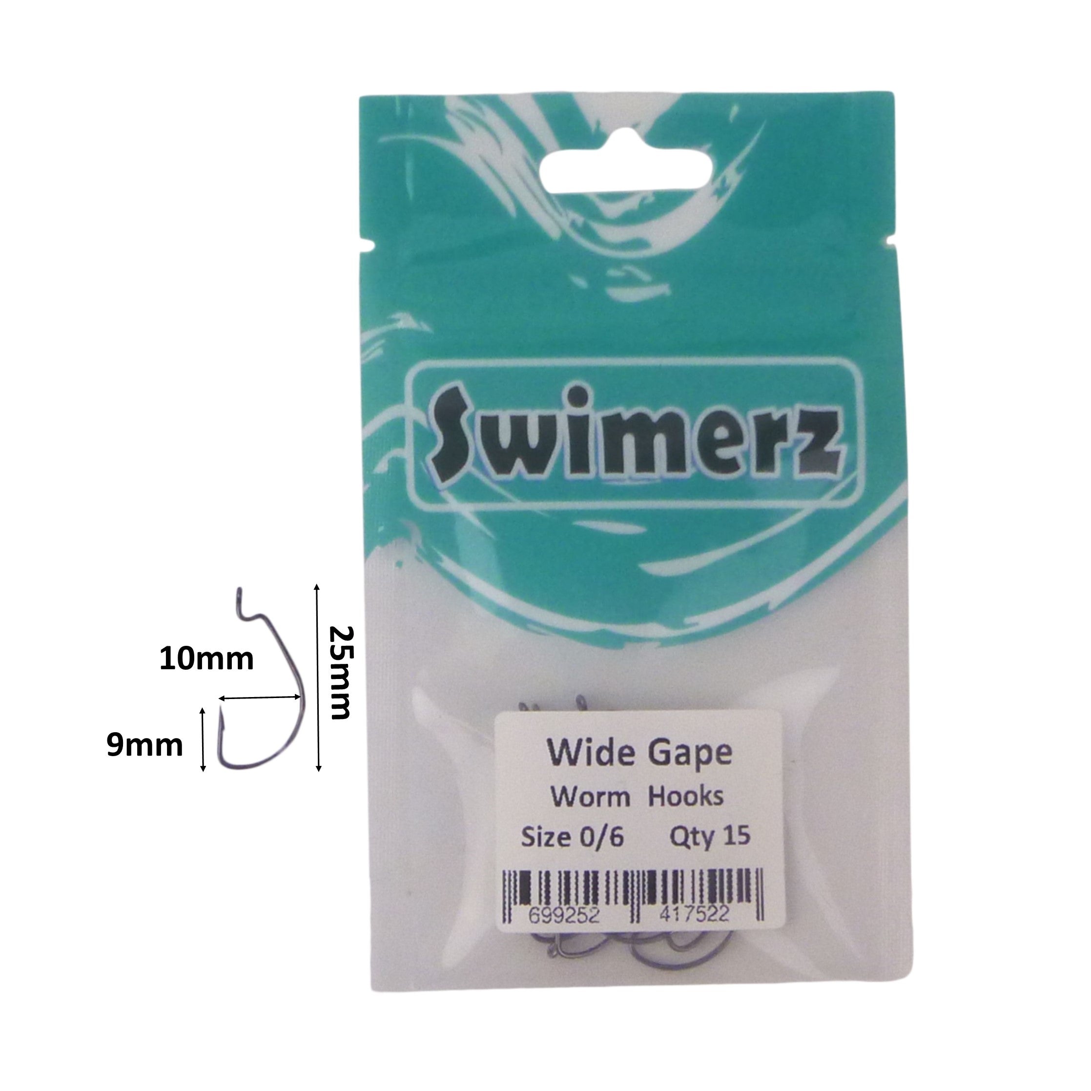 Swimerz 0/6 Wide Gape Worm Hook 15 Pack 3
