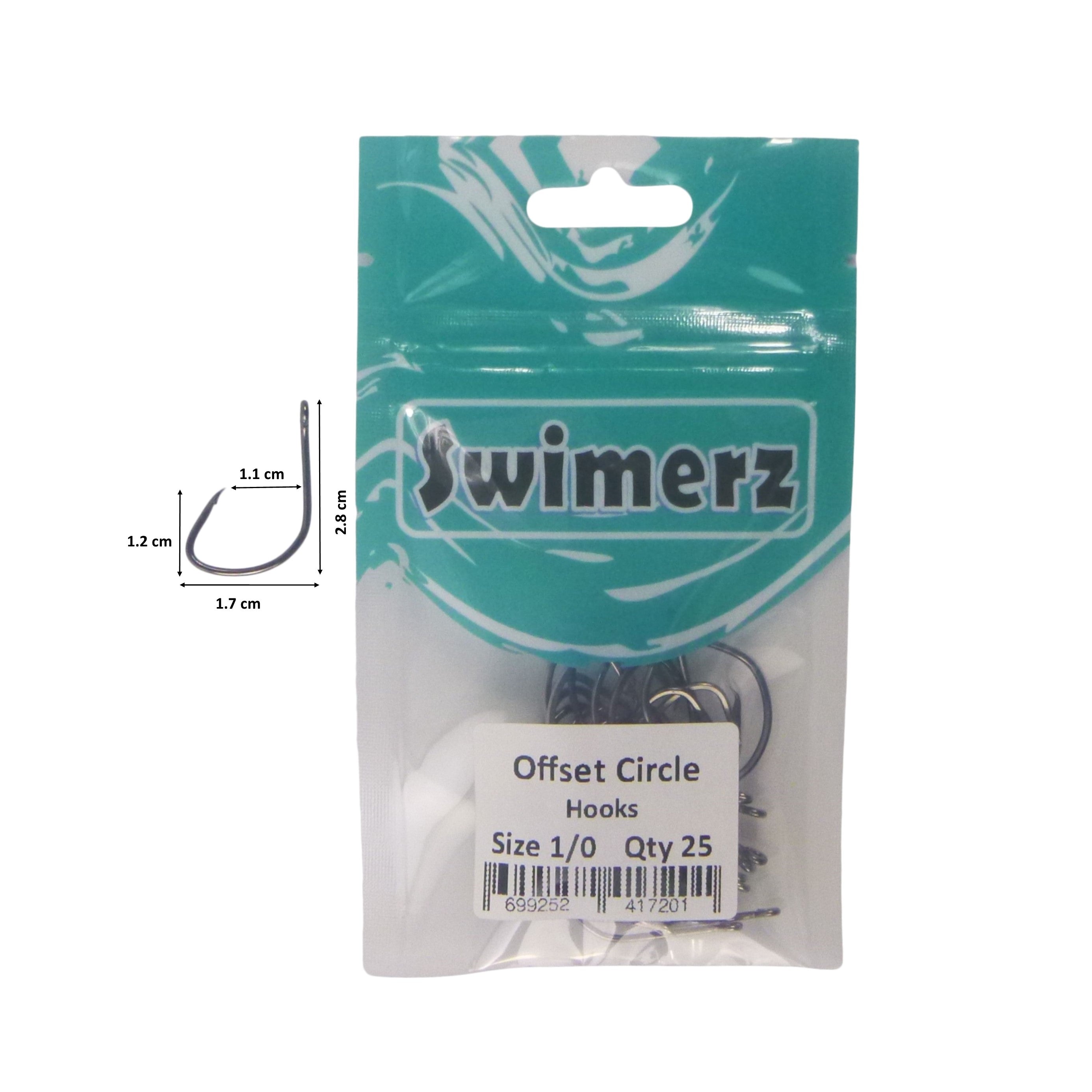 Swimerz 1/0 Offset Circle Hook 25 Pack 3
