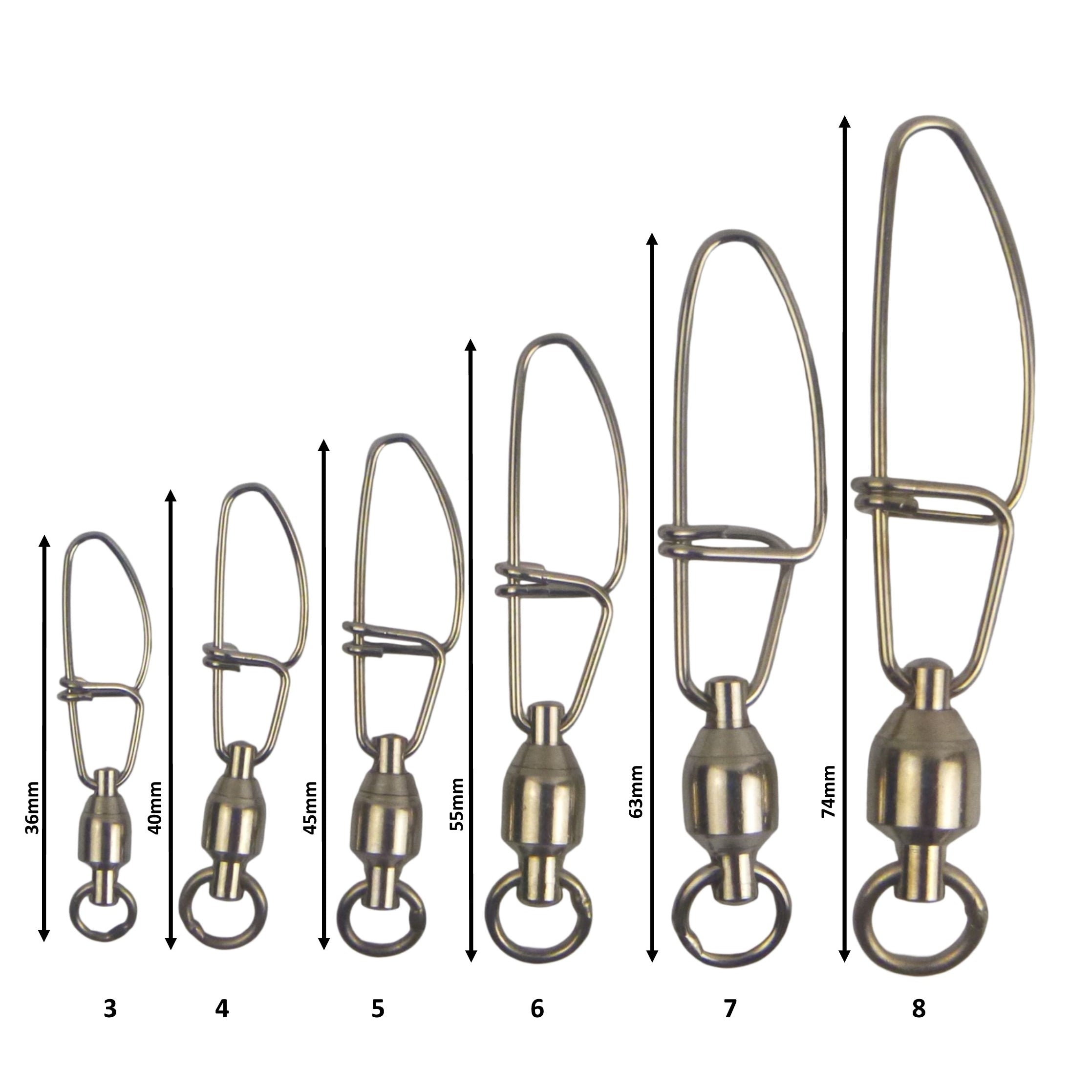 Swimerz HD Ball Bearing Swivels with Crosslock Snap, Size 4, 17 pack