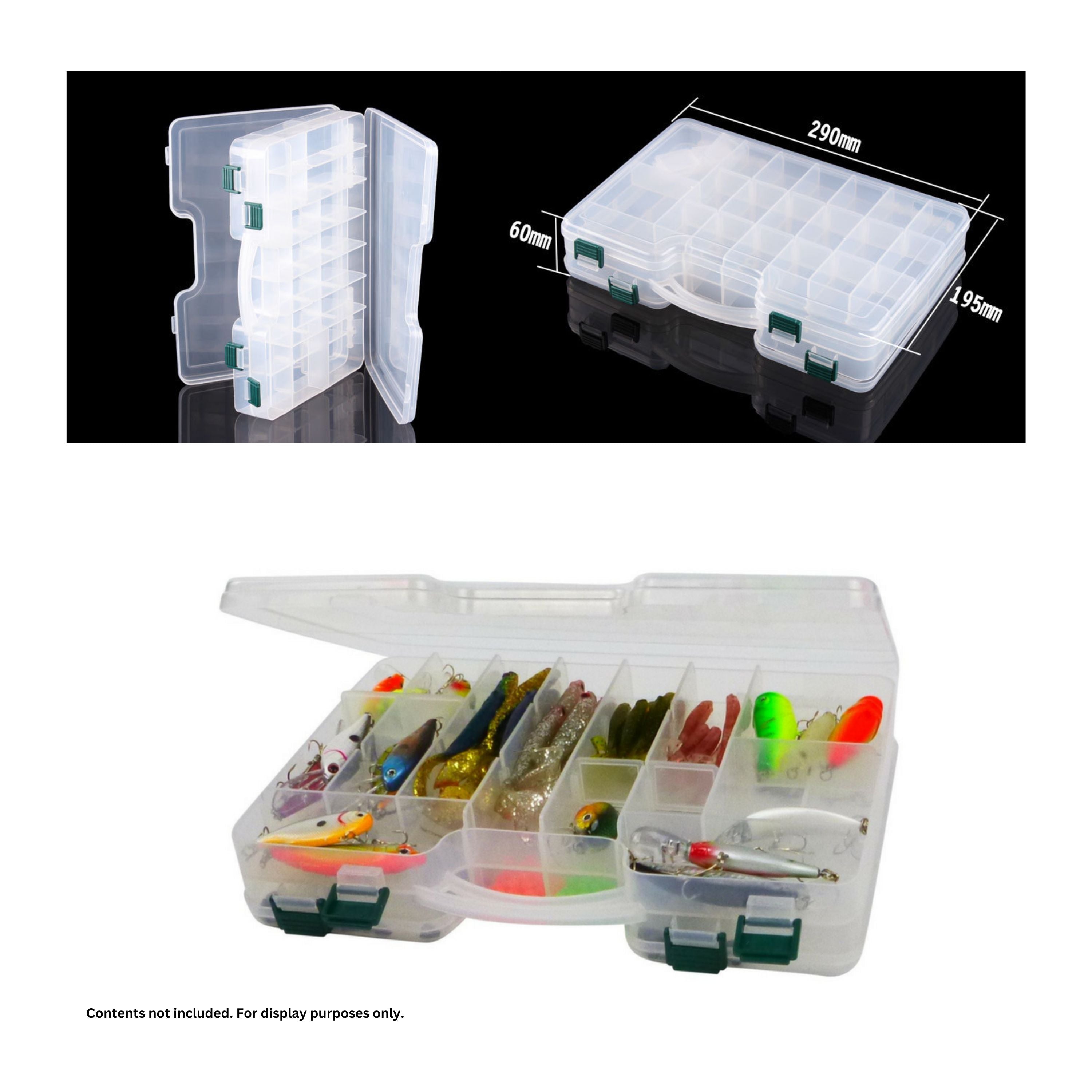Rig Ezy 44 Compartment Double-sided Tackle Box. 295mmL x 210mmW x 6ommD 3