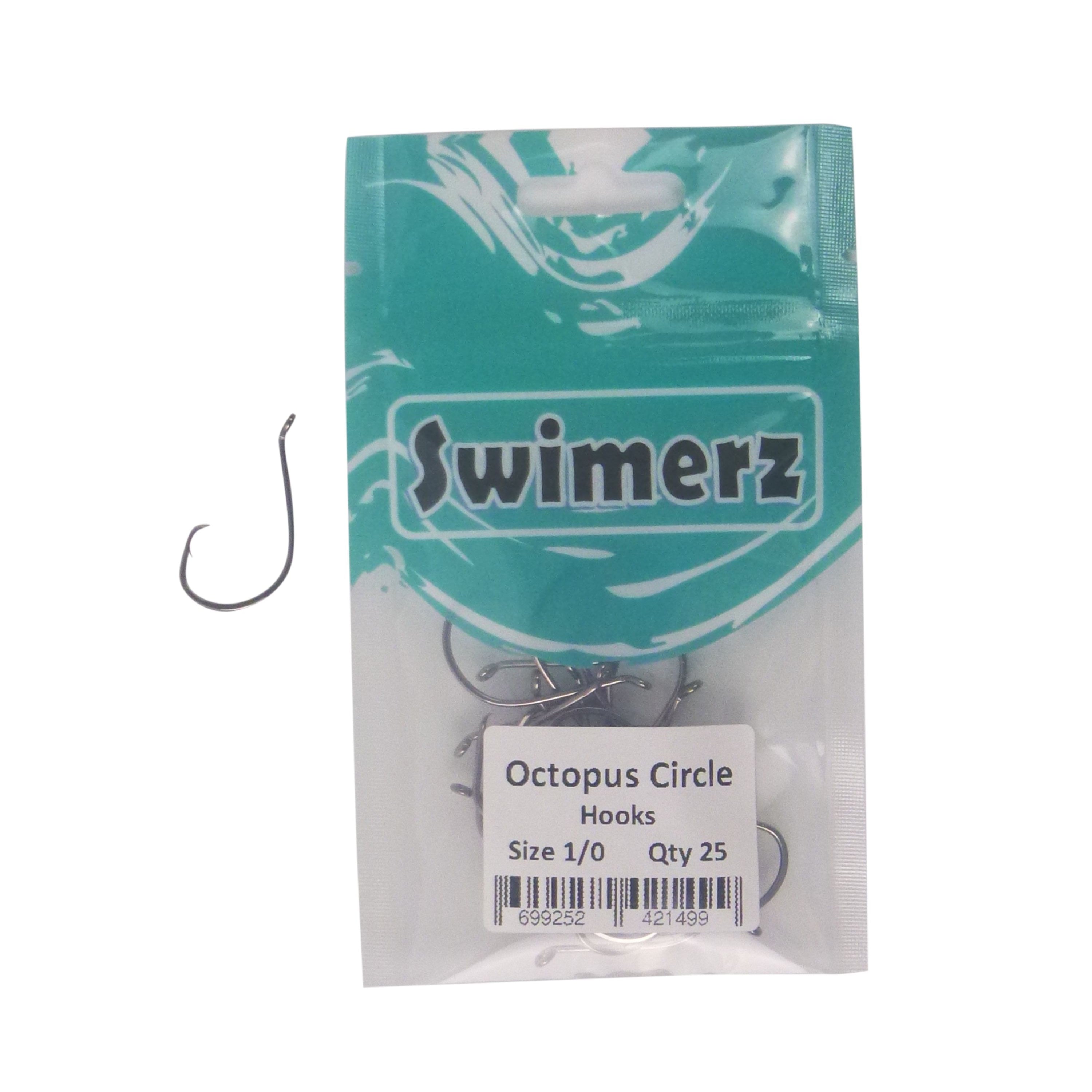 Swimerz 1/0 Octopus Circle Hooks, 25 pack