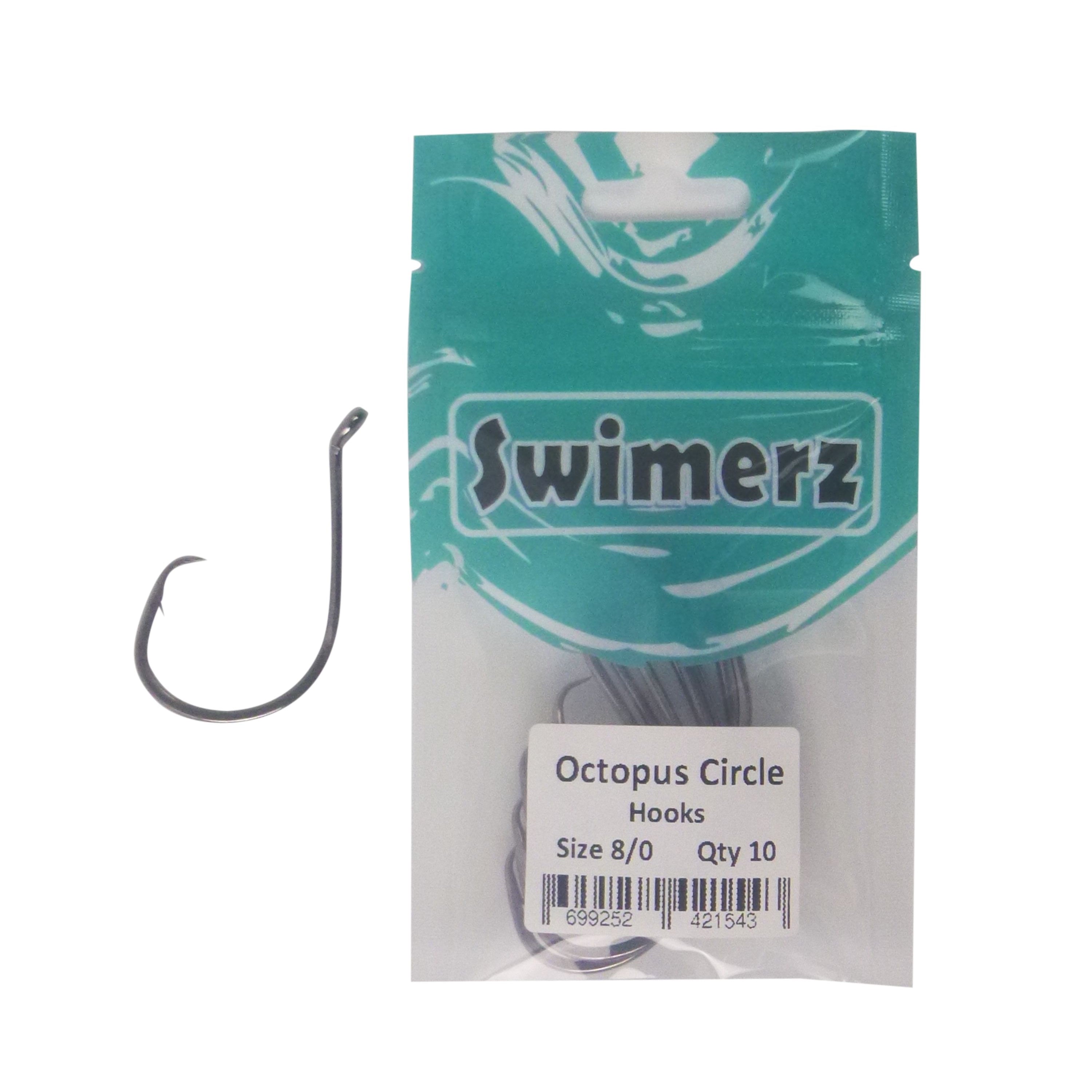 Swimerz 8/0 Octopus Circle Hooks, 10 pack