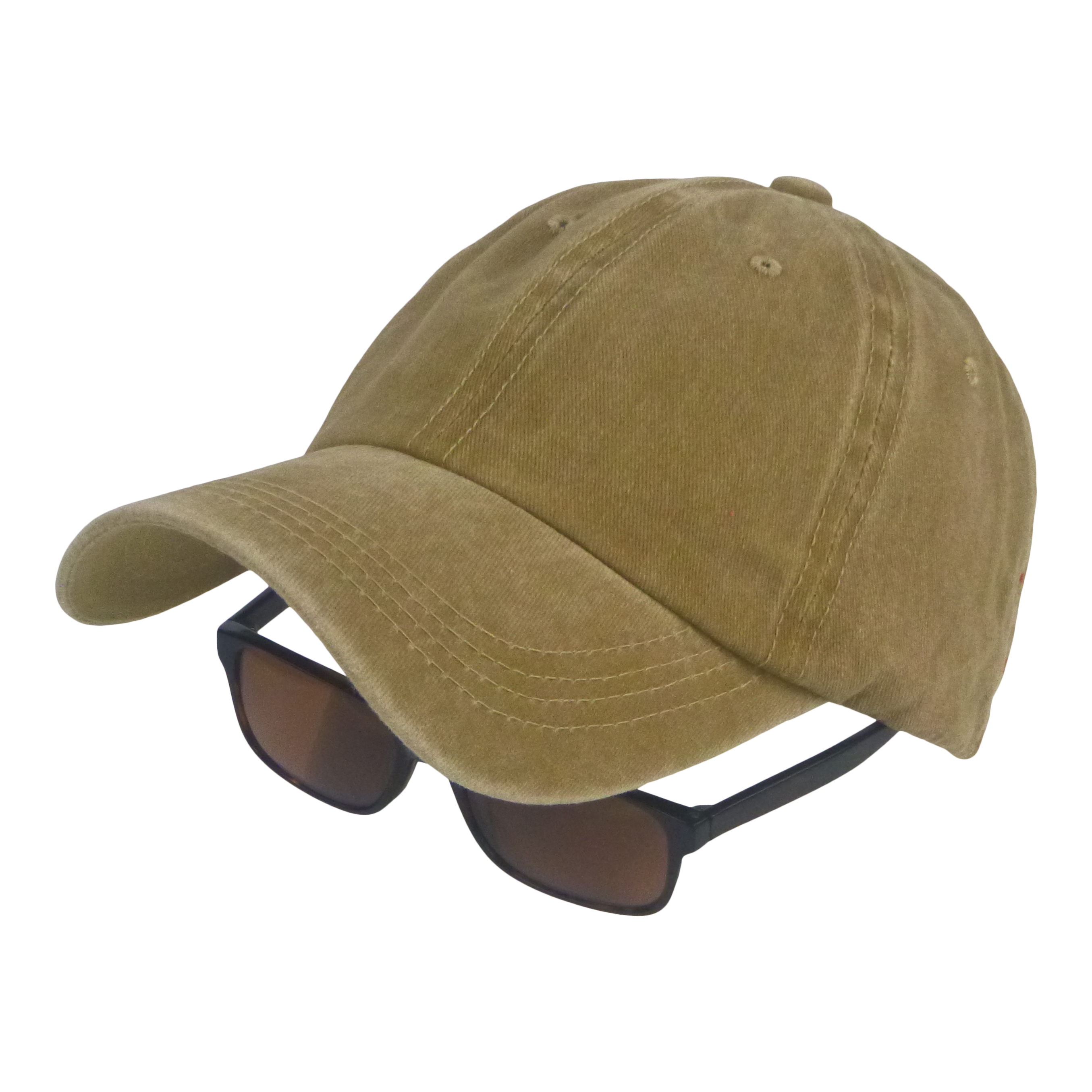 BSTC 6-Panel Baseball Cap, Distressed Cotton, Tan