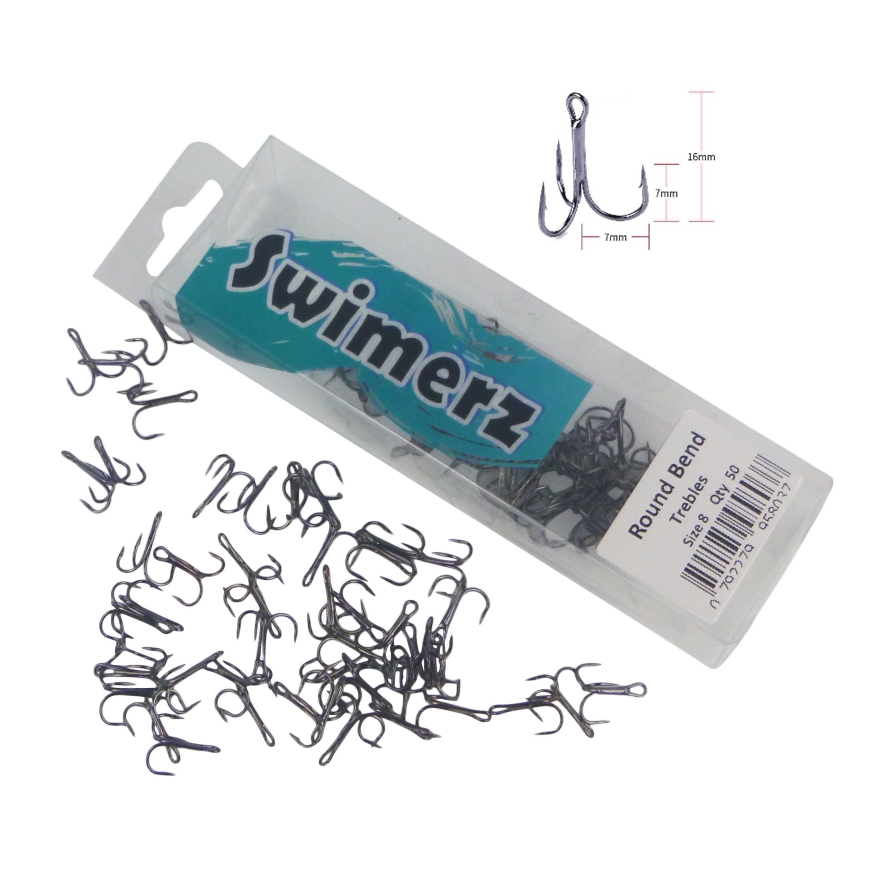 Swimerz Round Bend Trebles Size 8, 50 pack 3
