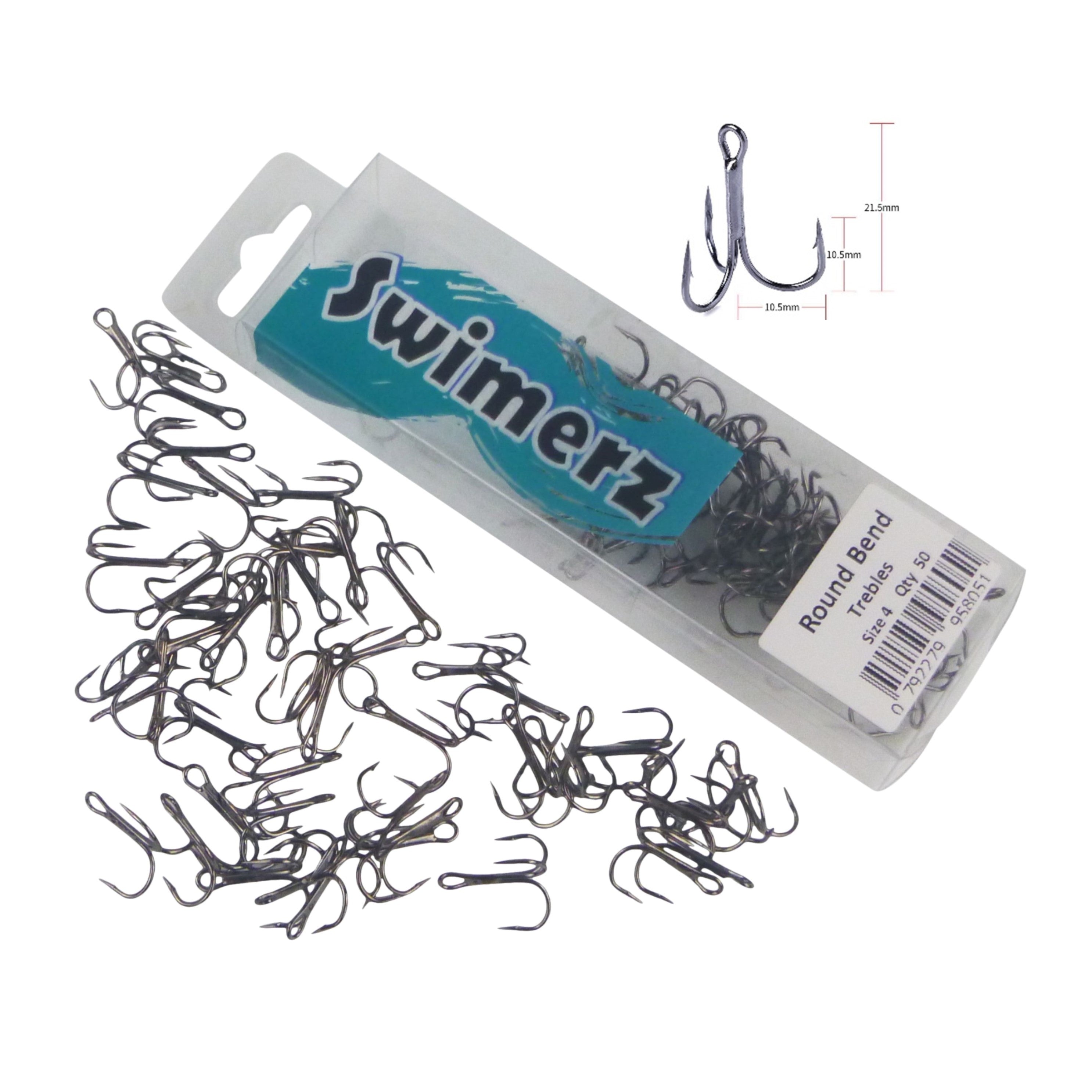 Swimerz Round Bend Trebles Size 4, 50 pack 3