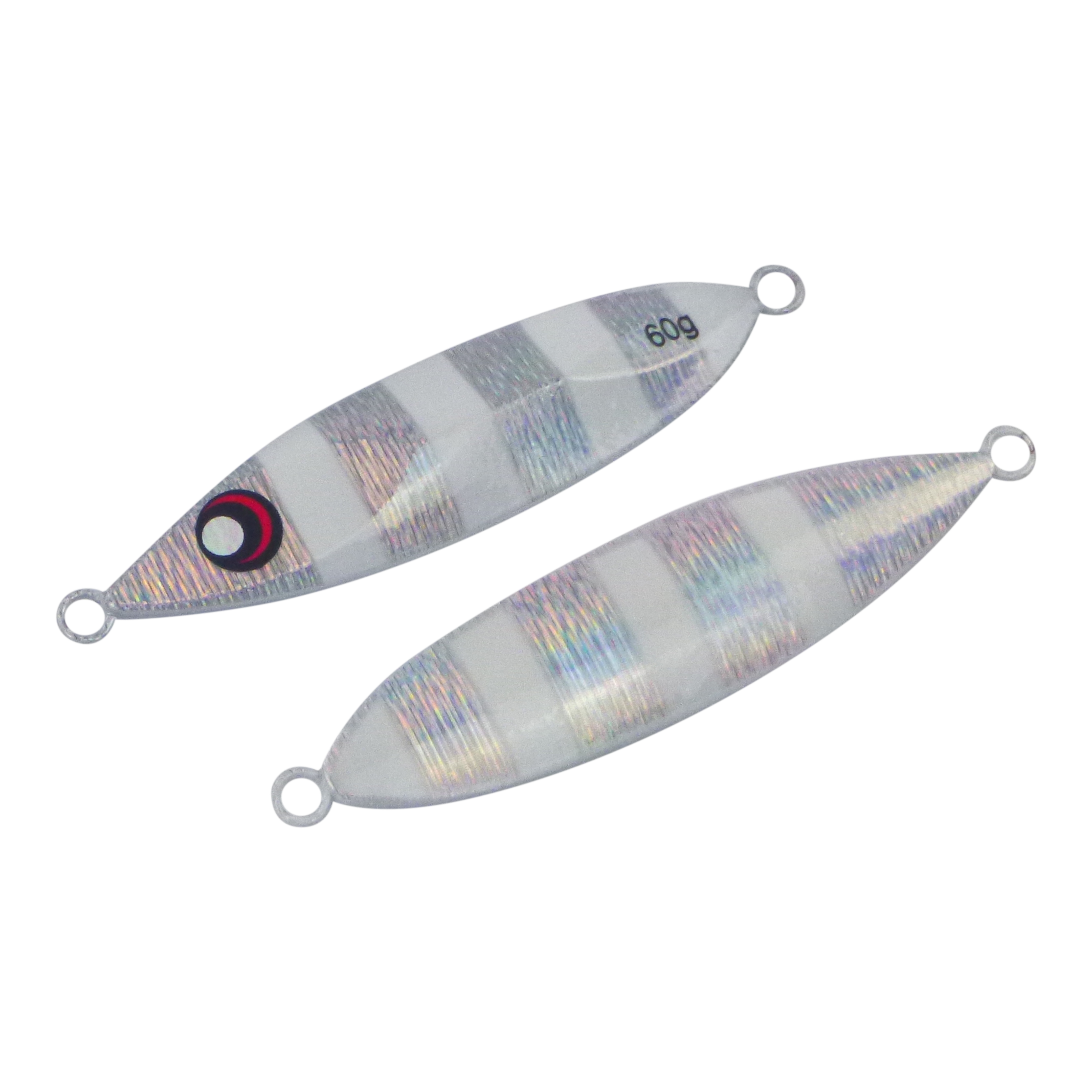 Finesse Slow Pitch Flutter Jig, 60gm, Silver White, 2 pack