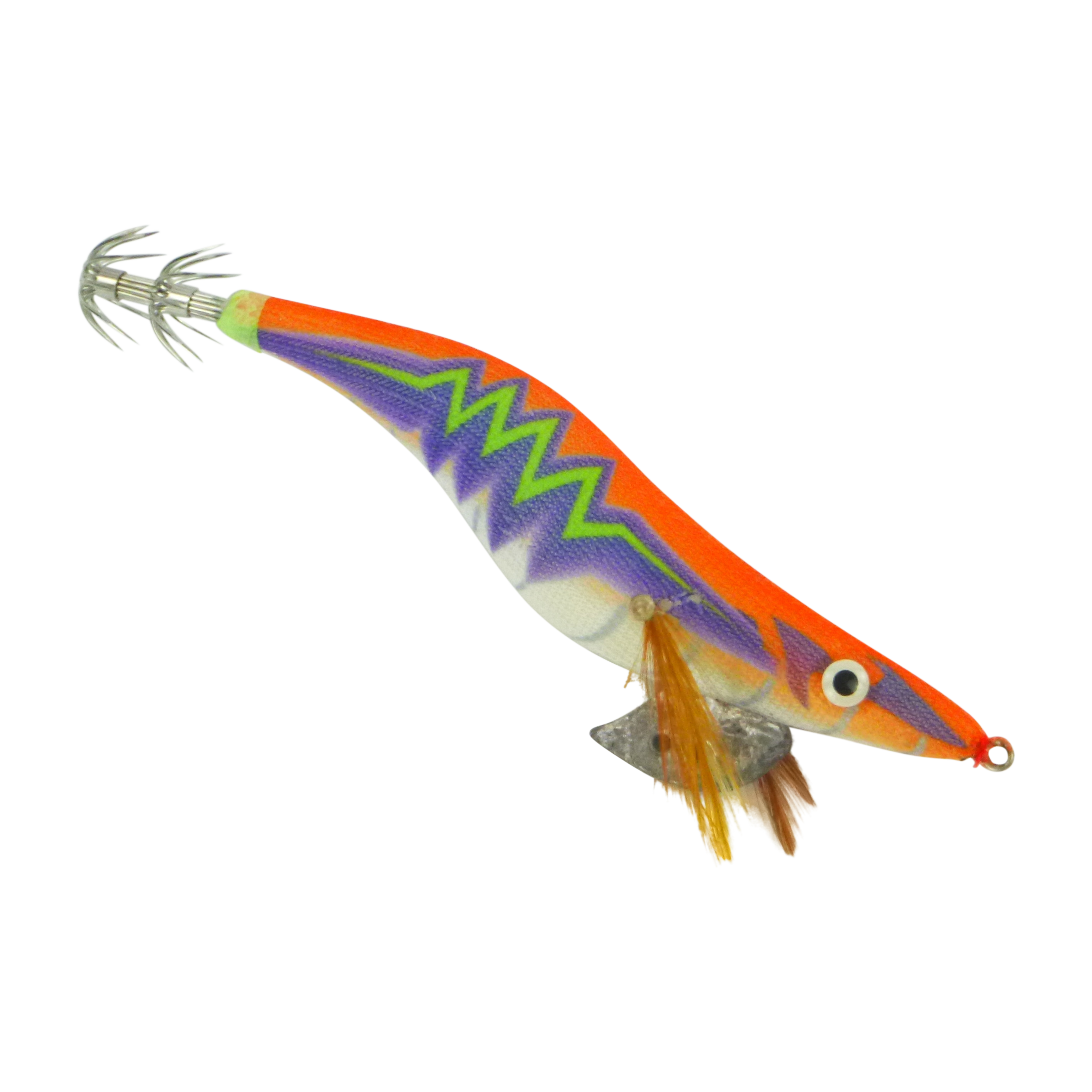 Finesse Rumoika Squid Jig, Orange Glow, size 3.5, 2 pack