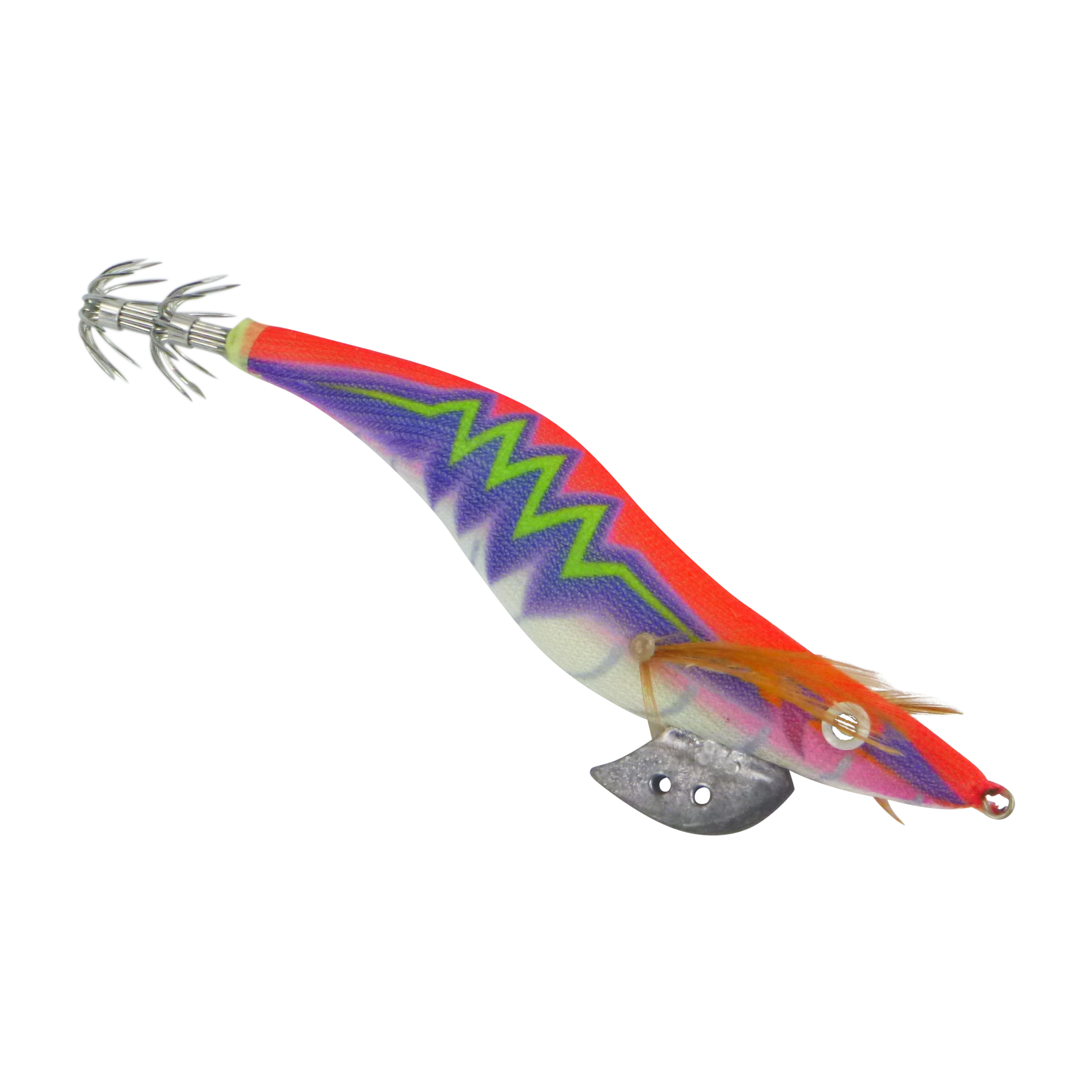 Finesse Rumoika Squid Jig, Red Flare, size 3.5, 2 pack