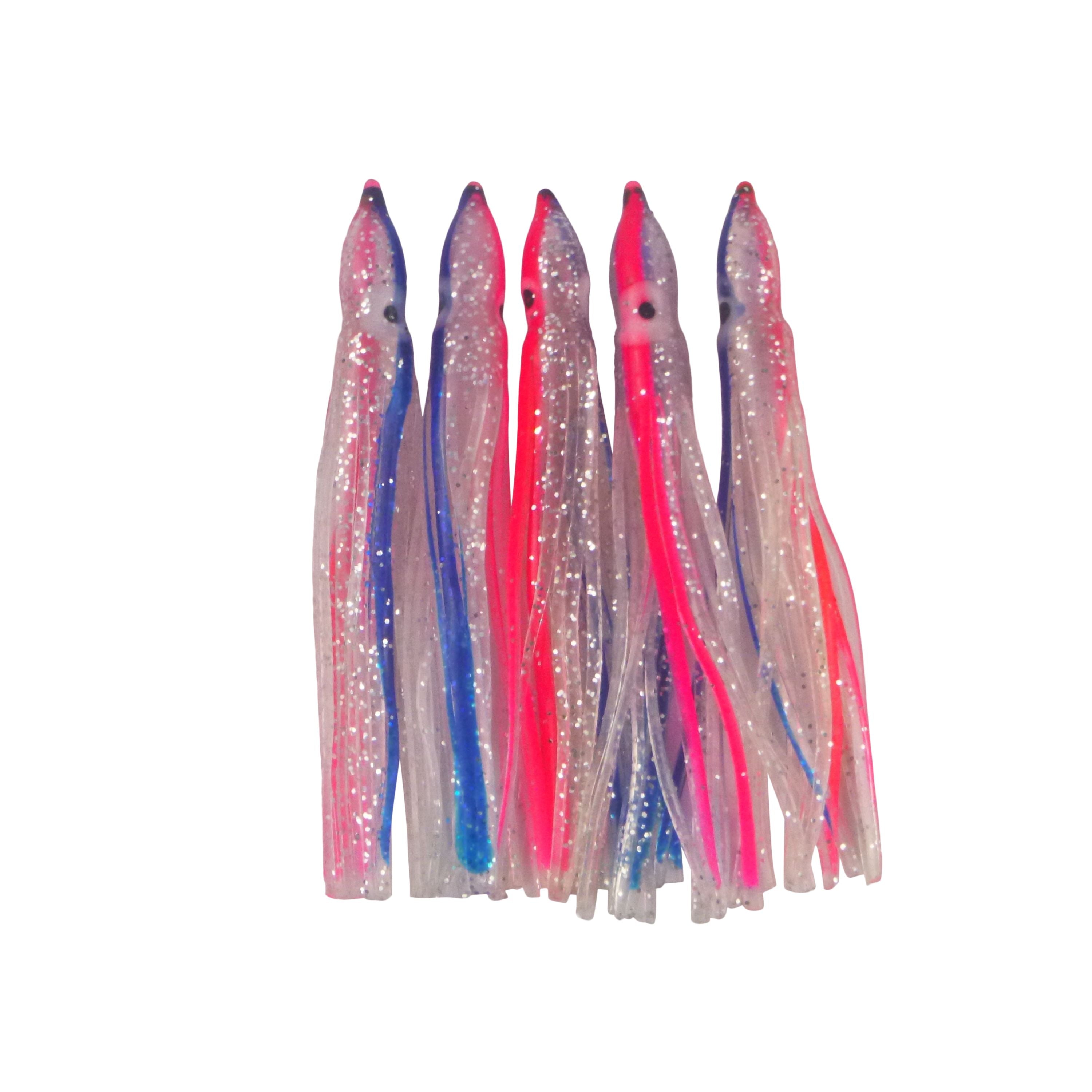 Swimerz Octopus Skirts 100mm Silver Stripe, 5 pack