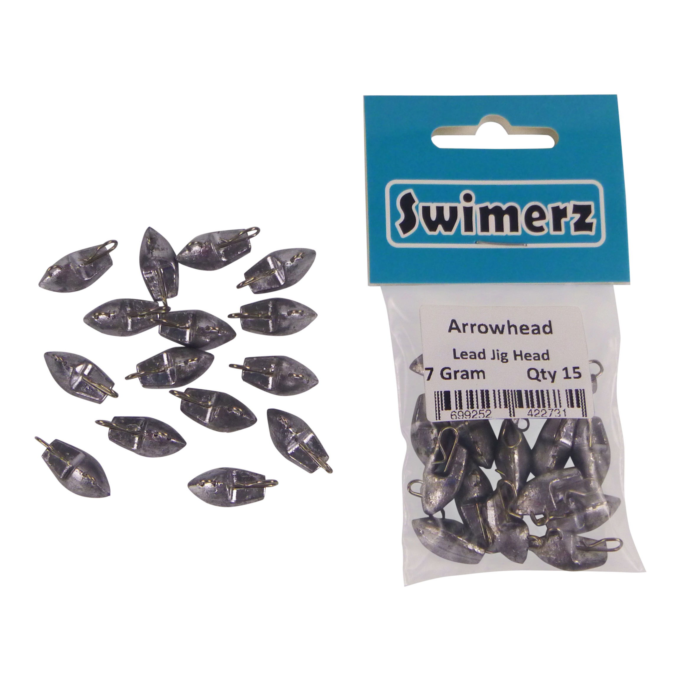 Swimerz 7gm Arrowhead Jig Head, 1/4oz, Lead, 15 pack 3