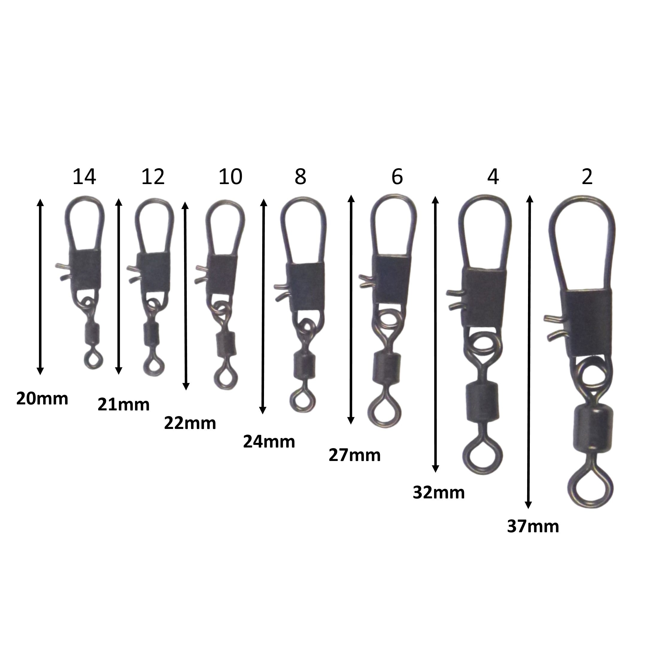 Swimerz Rolling Swivel w Interlock Snap, Size 12, 50 pack