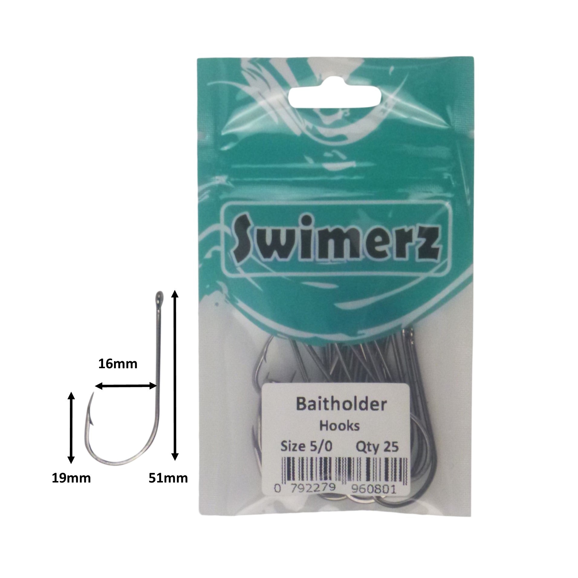 Swimerz 5/0 Baitholder Hook, Qty 25 3