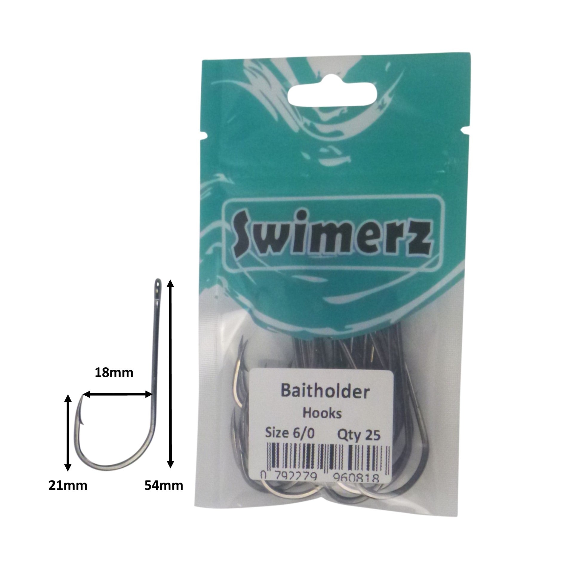 Swimerz 6/0 Baitholder Hook, Qty 25 3