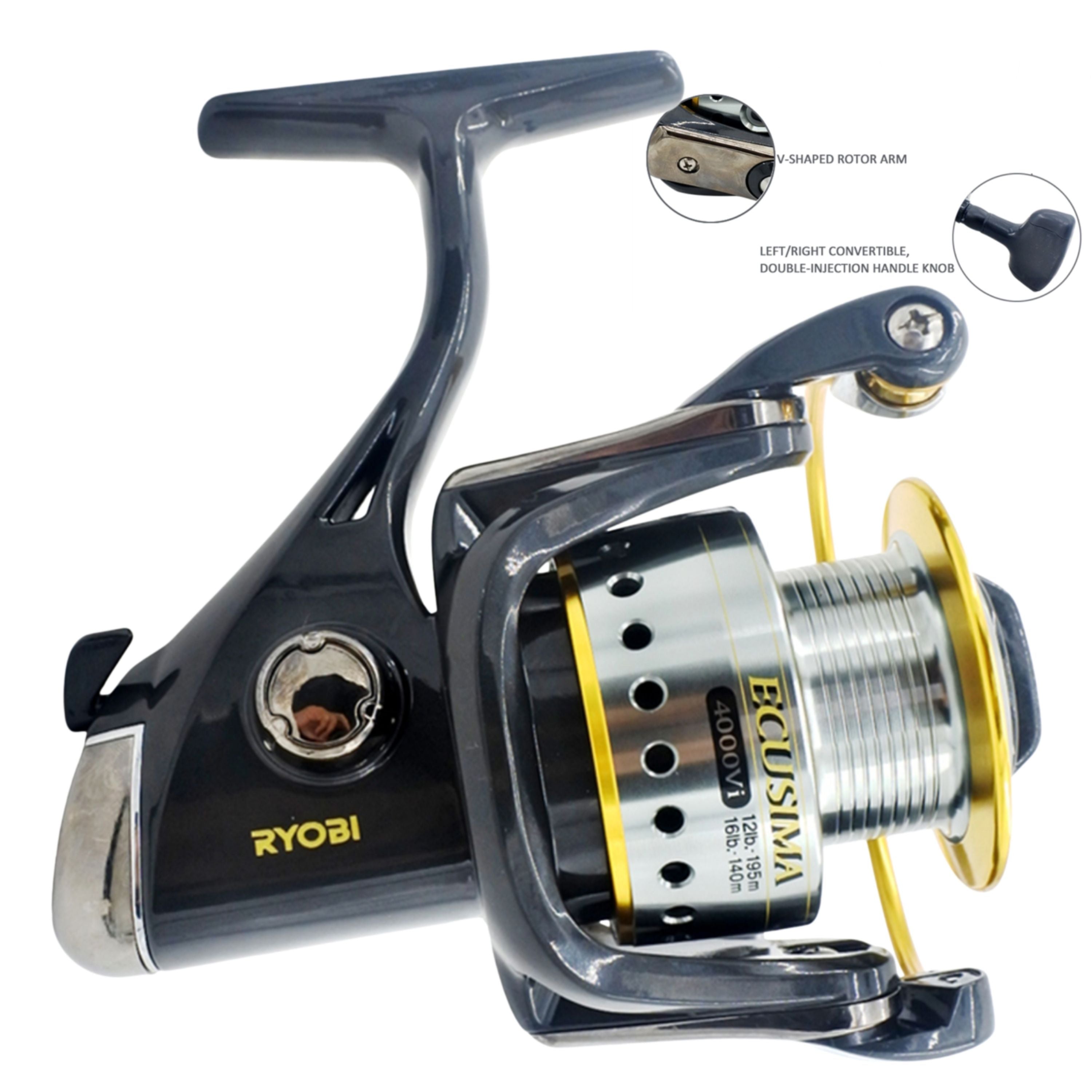 Ryobi Ecusima 3000 Spinning Reel, 5:0:1 Fast Retrieve 4+1 BB 4