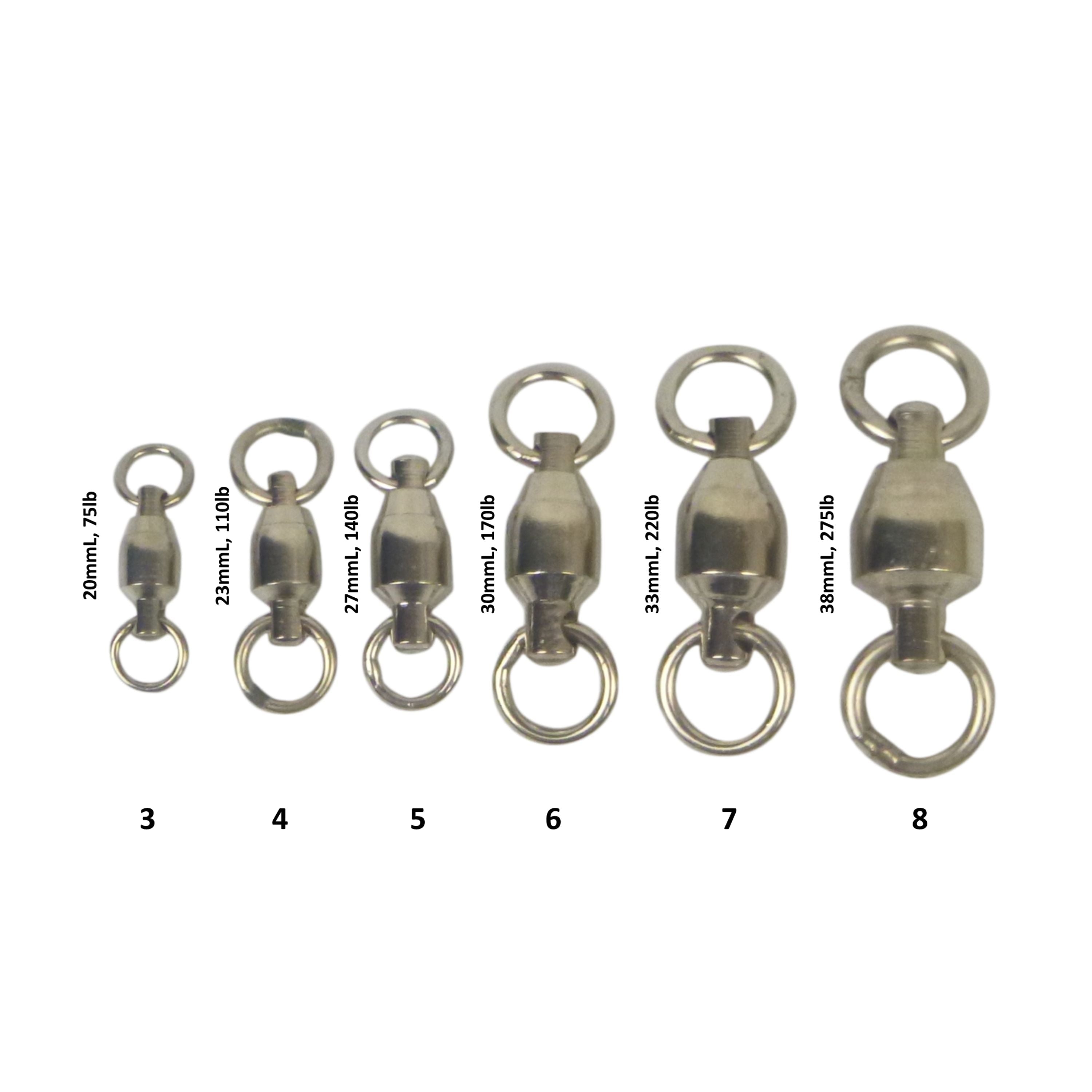 Swimerz Heavy Duty Ball Bearing Swivels, Size 8, 8 pack
