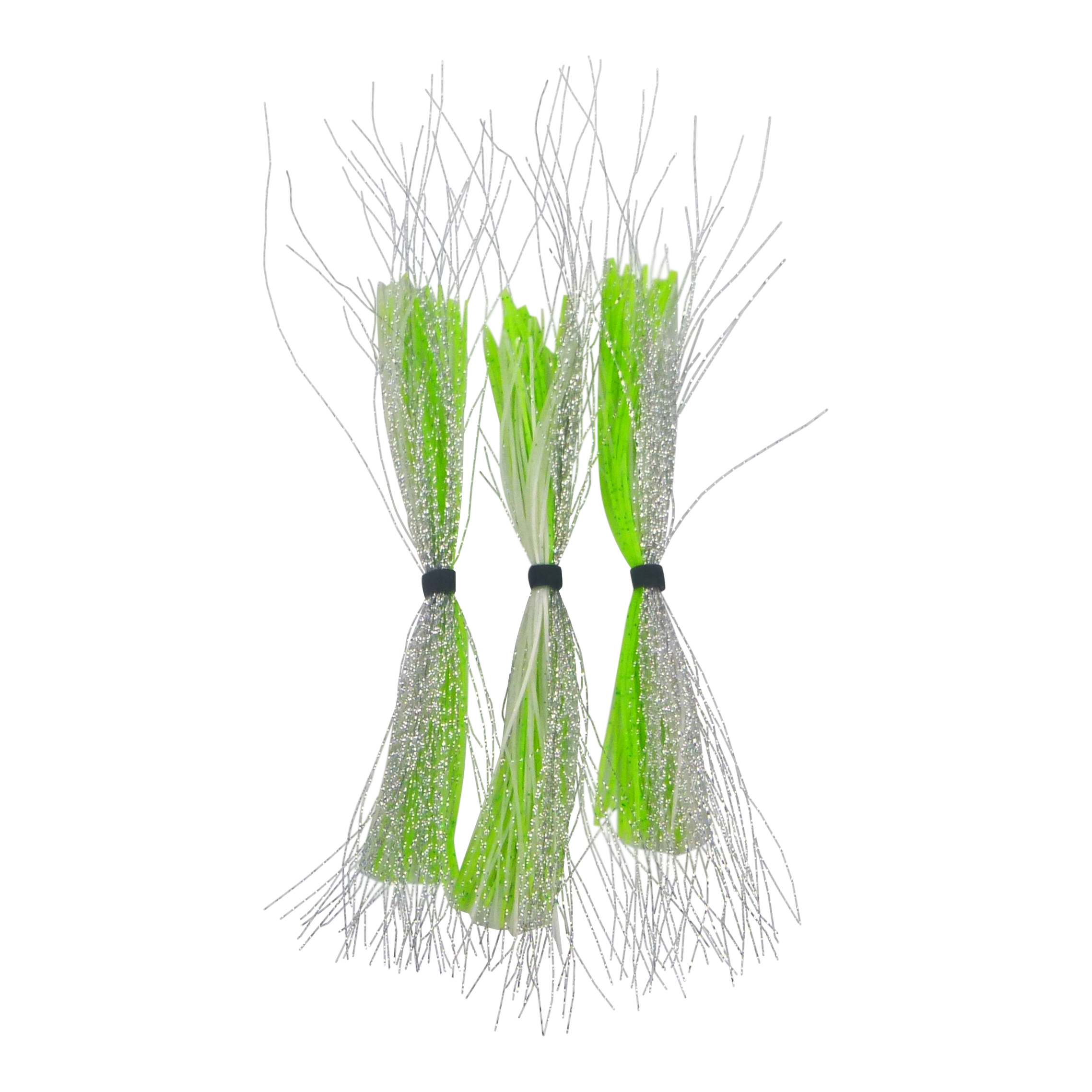 Dekoi Krystal Flash Lure Skirts, Silver Chartruese