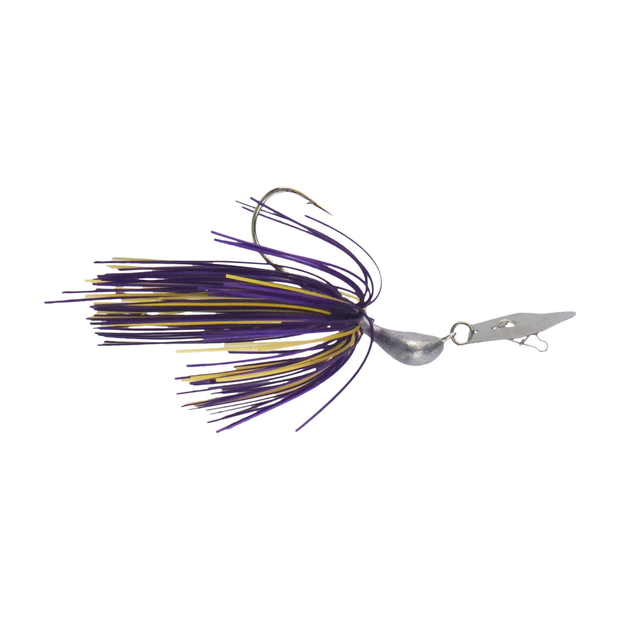Dekoi 7gm Bladed Swim Jig, Chatterbait, Purple Gold, 2 pack