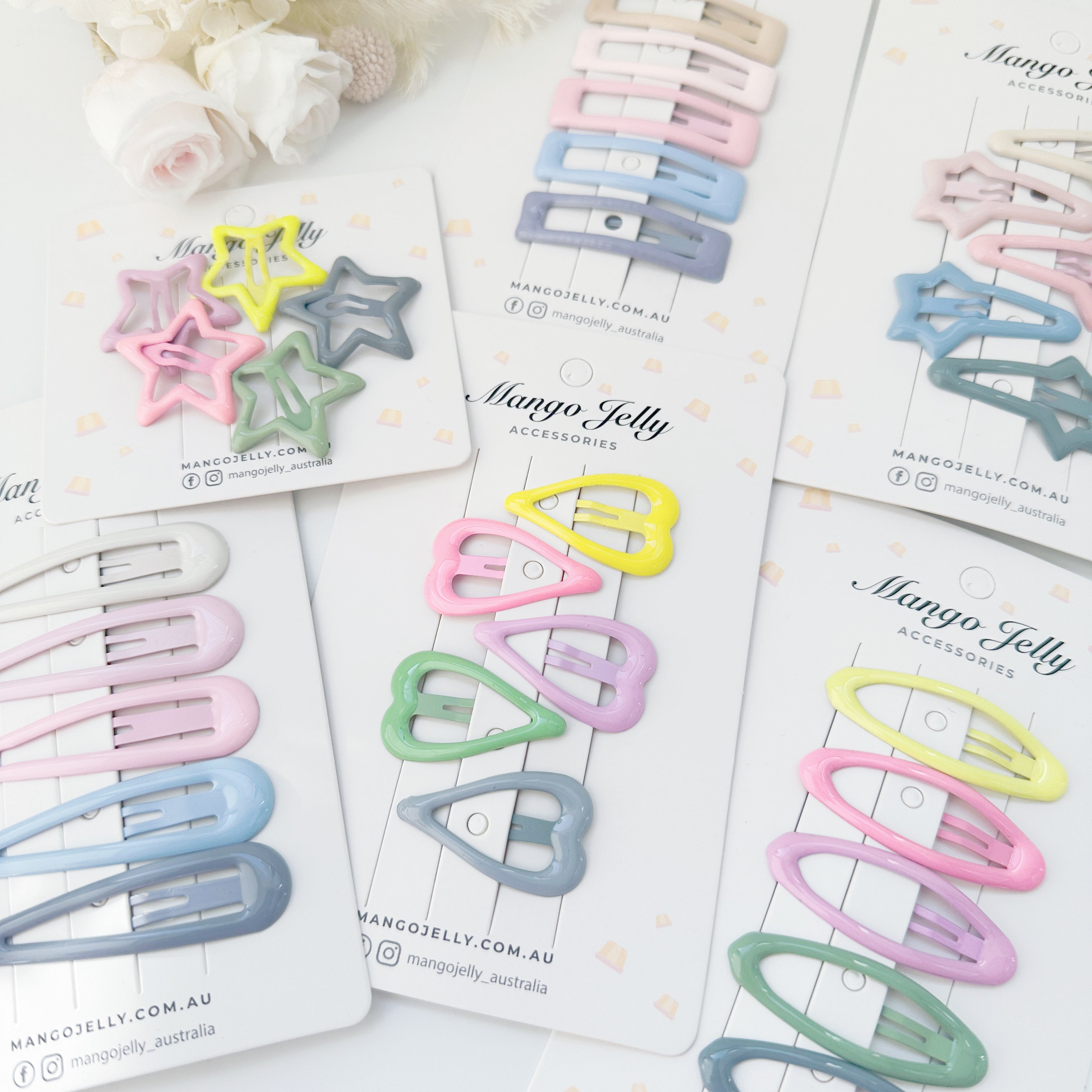 MANGO JELLY Butter Cream Hair Clips Collection - Ice cream Classic - One Pack 3