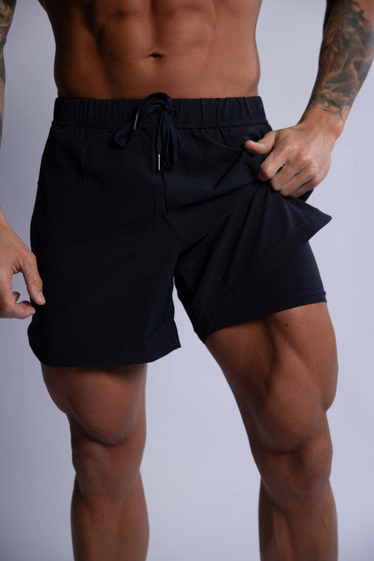 HARD HITTERS MEN'S PRO-TECH PERFORMANCE SHORTS BLACK SMALL 3
