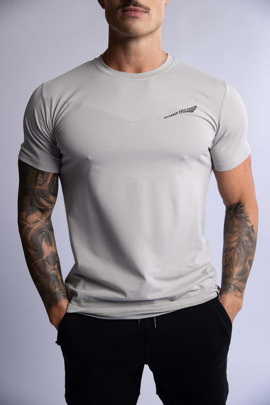 HARD HITTERS SLIM FIT COTTON TEE SILVER BLUE MEDIUM