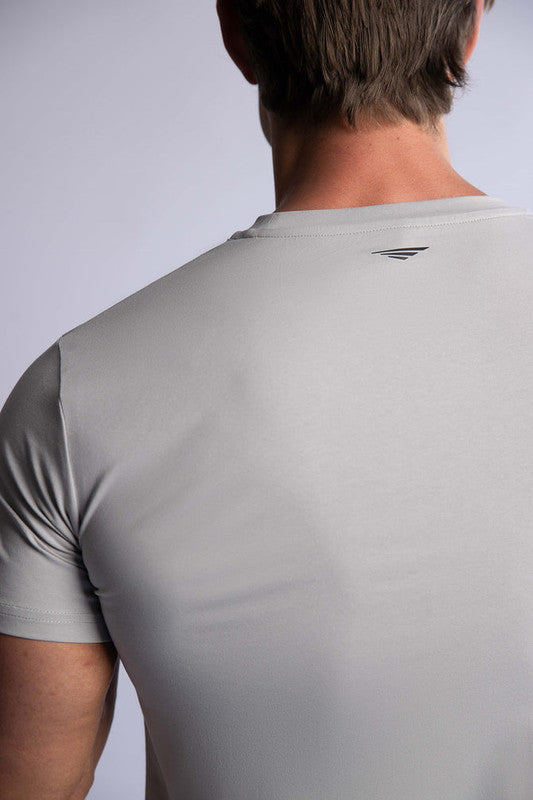 HARD HITTERS SLIM FIT COTTON TEE SILVER BLUE SMALL