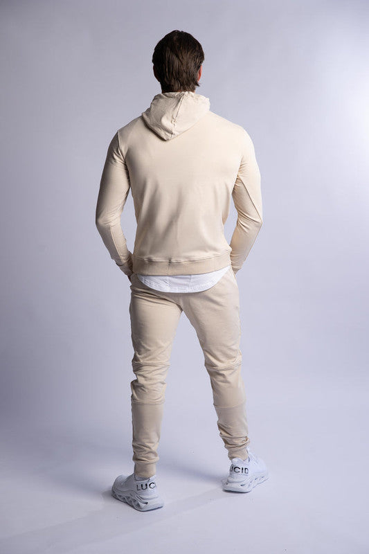 HARD HITTERS SLIM FIT TERRY HOODIE BEIGE SMALL