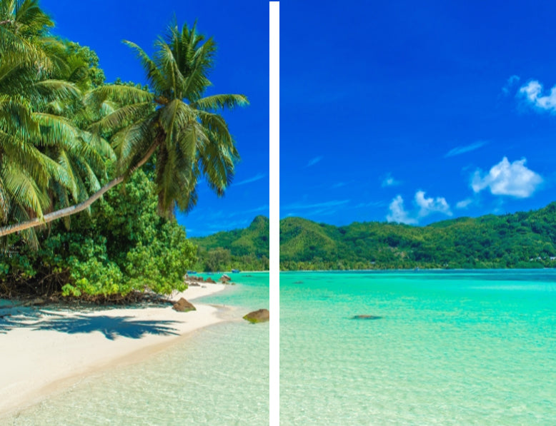 Sea View 3D Printing Blockout Curtains 2x127x160cm PINCH PLEAT Fabric Seascape 3