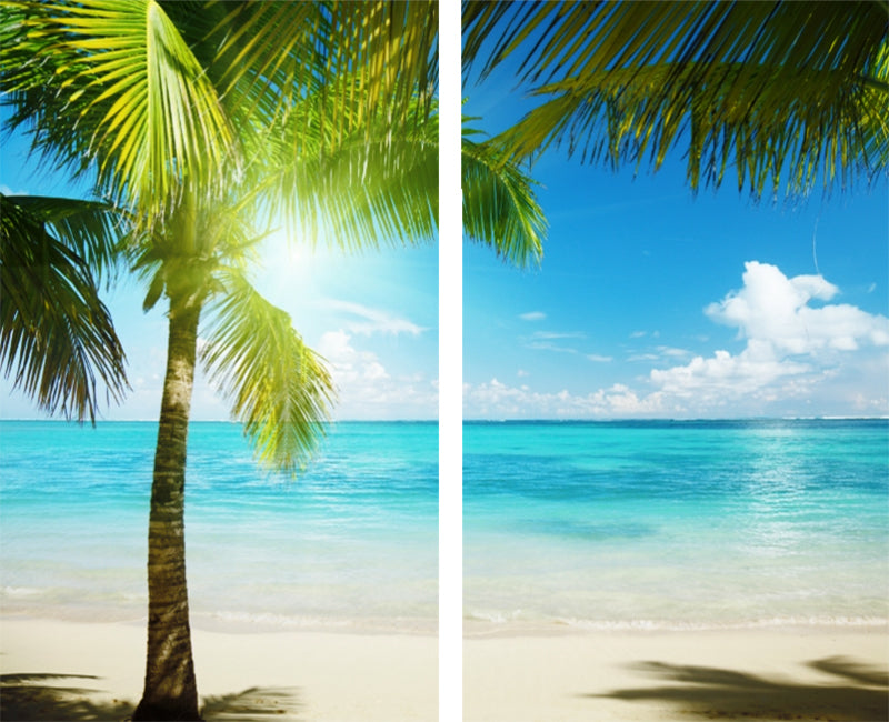 Sea View 3D Printing Blockout Curtains 260x213cm PINCH PLEAT Fabric Seascape 3