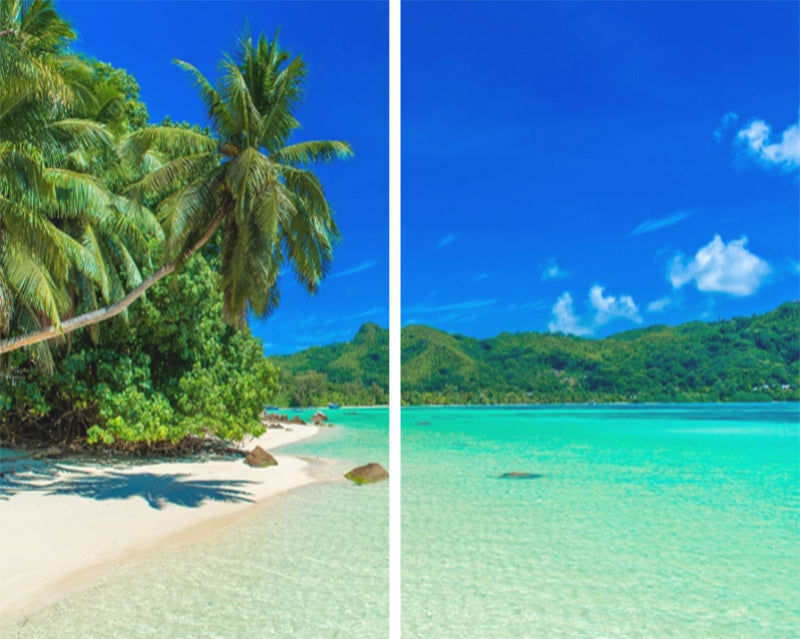 Sea View 3D Printing Blockout Curtains 260x213cm PINCH PLEAT Fabric Seascape 3