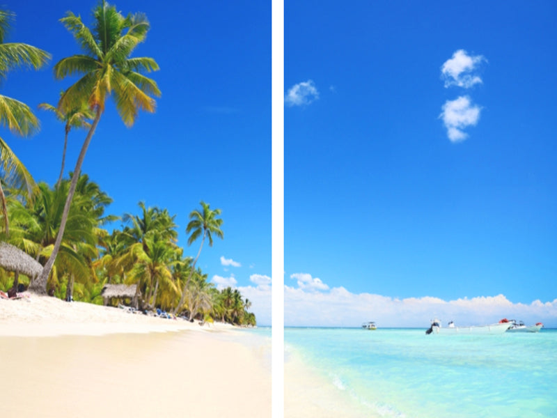 Sea View 3D Printing Blockout Curtains 260x213cm PINCH PLEAT Fabric Seascape 3