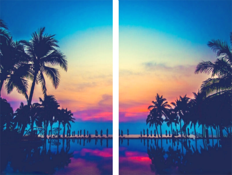 Sea View 3D Printing Blockout Curtains 260x213cm PINCH PLEAT Fabric Seascape 3